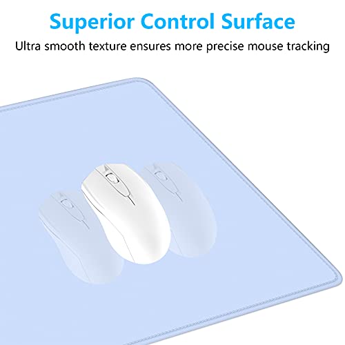 Dapesuom Large Gaming Mouse Pad, Extended Mouse Mat with Stitched Edges, Full Size Keyboard Pad with Non-Slip Base, Big XXL Computer Desk Mats for Gamer, Laptop, Office, 35.5 x 15.7 in, Sky Blue - color: Sky Blue, size: 35.5L x 15.7W inches