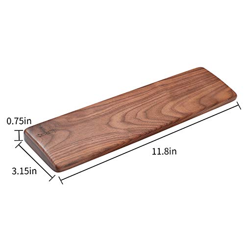 Wooden Keyboard Wrist Rest, Keyboard Wooden Palm Rest, Keyboard Wrist Rest Pad, Walnut Wrist Rest, Solid Wood Mouse Pad Wrist Guard, Wrist Rest Pad, Wrist pad for Keyboard, (Black Walnut, 11.8in) - color: Black Walnut, size: 11.8in