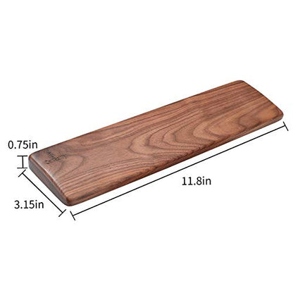 Wooden Keyboard Wrist Rest, Keyboard Wooden Palm Rest, Keyboard Wrist Rest Pad, Walnut Wrist Rest, Solid Wood Mouse Pad Wrist Guard, Wrist Rest Pad, Wrist pad for Keyboard, (Black Walnut, 11.8in) - color: Black Walnut, size: 11.8in