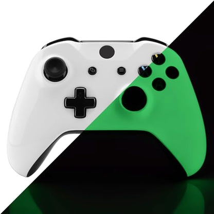 eXtremeRate Glow in The Dark Faceplate Cover Case, Front Housing Shell Replacement Kit for Xbox One S & Xbox One X Controller (Model 1708) - Controller NOT Included - color: Glow in The Dark