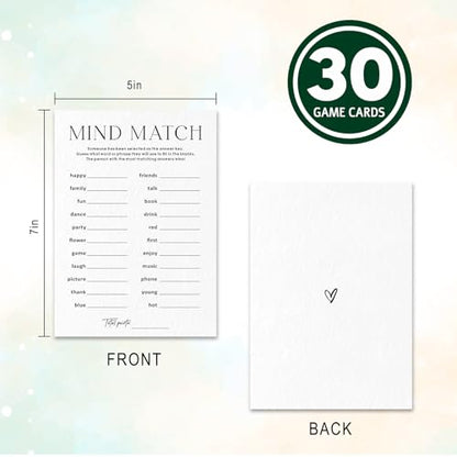 Party Games for Adults & Birthday Games for Bachelorette, Office – Mind Match - 30 Pcs Ice Breaking Cards, Add Laughter and Conversation to Any Celebration (5" x 7")- A05 - color: Mind Match