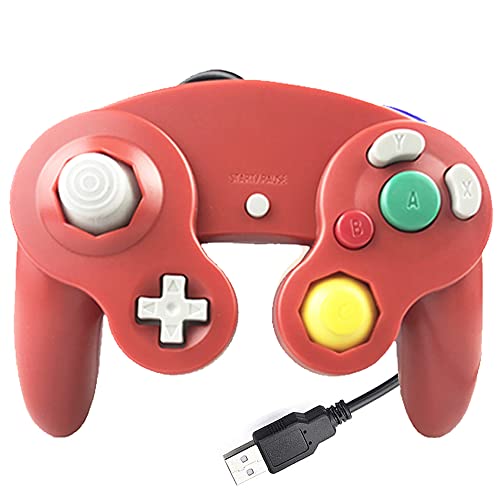 Reiso Classic NGC Wired USB Controller for Windows PC MAC (Red) - color: Red
