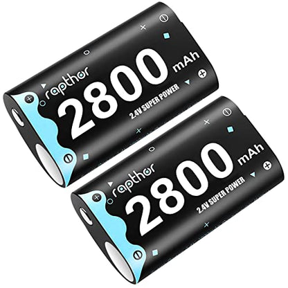 Rapthor 2-Pack 2800mAh Rechargeable Controller Battery Pack for Xbox