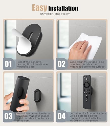 8 Pack Magnetic Remote Control Holder Wall Mount, Upgraded Silicone Remote Control Organizer Strong Adhesive TV Remote Charger Holder Caddy Back of TV (Black) - color: Black-8Pcs