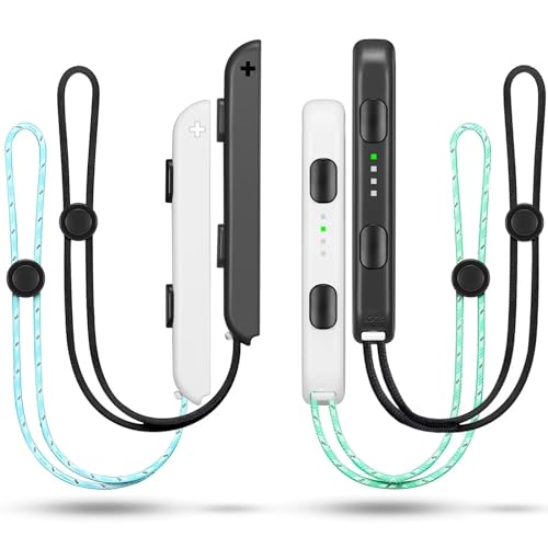 Gepicest Wrist Strap for Joycon 4 Pieces Switch Parts Accessories Controller Attachments Compatible with Joy Con, Dual Remote Comfort Controller Straps Black White 2 Pairs - color: Black/White