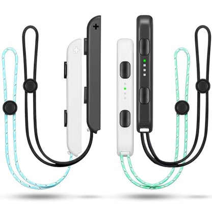 Gepicest Wrist Strap for Joycon 4 Pieces Switch Parts Accessories Controller Attachments Compatible with Joy Con, Dual Remote Comfort Controller Straps Black White 2 Pairs - color: Black/White