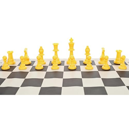 WE Games Color Bright Plastic Staunton Tournament Chess Pieces with 3.75 in. King - Half Chess Set of Chess Pieces Only, Yellow - color: Yellow