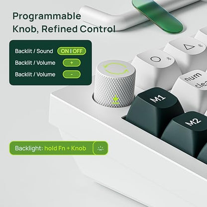 Keychron Q0 HE Wireless Magnetic Switch Number Pad, Hall Effect Numpad with Rapid Trigger, 2.4 GHz/Bluetooth/Wired Aluminum QMK Programmable Knob Hot-Swappable RGB Gaming for Mac Windows Linux-White - color: White