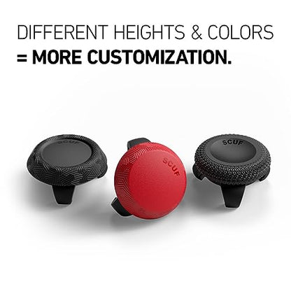 SCUF Control Thumbstick Grips - 4 Pack with 2 Bases - Tactic - Joystick Thumb Grips For Xbox One and Xbox Series X & S, PS4, PS5, Nintendo Switch Pro Controller - Black - color: Black, size: 4 Pack, style: Tactic