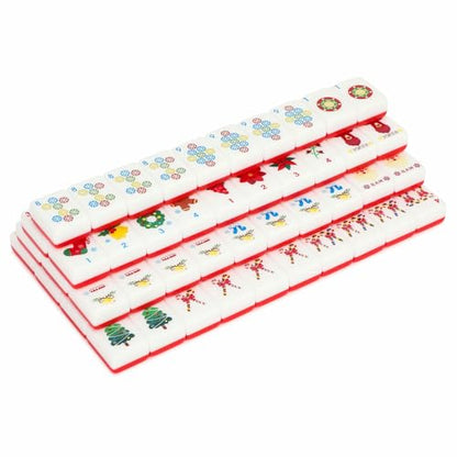 American Mahjong Tile Set with Carrying Bag and Accessories, 160 Acrylic Engraved Mahjong Tiles with Racks with Pushers, Mahjong Tile Set for Family Friends