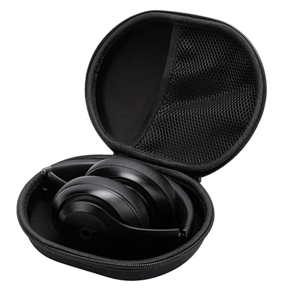 Ginsco Hard Shell Headphone Case Compatible with Skullcandy/Soundcore/Beats/Sony MDR7506/BERIBES/KVIDIO/TOZO Foldable Wireless/Wired Over-Ear Headphones, Travel Carrying Headset Case (Black)