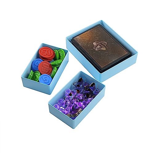 Token Silo Card Add On - 3-Piece Set of Game Trays, Holds Game Cards, Tokens, Dials and Dice, Organize LCG, TCG and Board Game Accessories, Modular Design, Blue Color, Made by Gamegenic - color: Blue