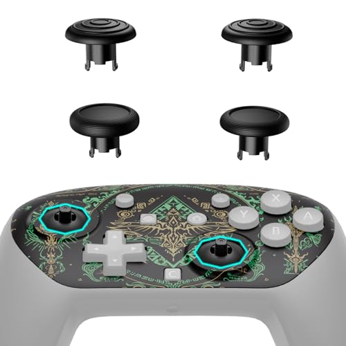 eXtremeRate Octagonal Gated Sticks Design Faceplate Shell for Nintendo Switch 2 Pro, DIY Replacement Front Housing Case, ThumbsGear Thumbsticks for Switch 2 Pro Controller-Totem of Kingdom Black - color: Totem of Kingdom Black