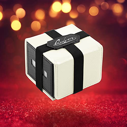 Quiver Time White Citadel Deck Block for Magic: the Gathering Cards - TCG 100+ Premium Commander Deck Box, MTG Deck Box for Cards, Dice & Tokens, Custom Divider, Magnetic Closure - color: Ivory-White