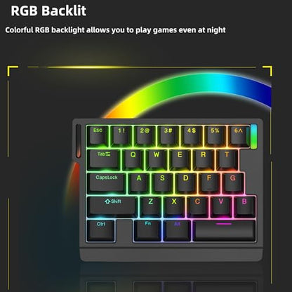 FKZ HE30 Rapid Trigger Gaming Keyboard,One Handed Hall Effect Magnetic Switch Keyboard Hot Swap Custom RGB Mini Wired Macro Mechanical Keypad with Fast Adjustable Actuation,8K Hz Polling Rate (Black) - color: Black