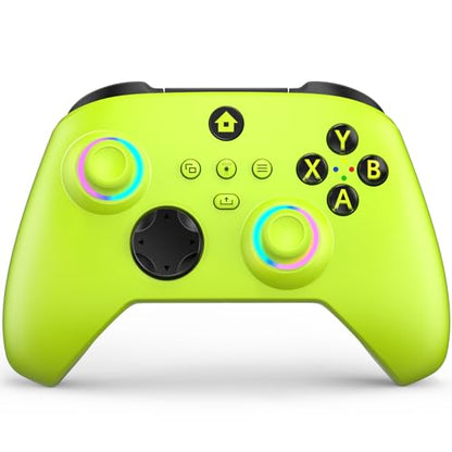 W&O Wireless Controller Compatible With Xbox One, Xbox Series X/S, Xbox One X/S, PC, With RGB LED Light, Mappable Buttons, 3.5mm Headphone Jack, With 2.4GHZ Wireless Adapter Gamepad - color: Electric Volt