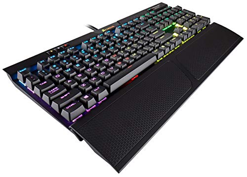Corsair K70 RGB MK.2 Mechanical Gaming Keyboard - USB Passthrough & Media Controls - Linear & Quiet - Cherry MX Red - RGB LED Backlit (CH-9109010-NA) - color: Black, style: K70 MK.2 Red