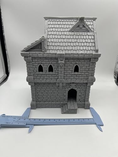 Tabletop Miniature Medieval Castle Building Terrains Compatible with D&D - 28mm Scale Scenery with Medieval Architecture Style, Collectible Dioramas, Paintable, by HAUTICO Gift for Hobby Enthusiasts
