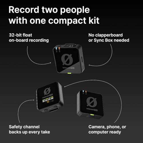 RØDE Wireless PRO Compact Wireless Microphone System with Timecode, 32-bit Float On-board Recording, 2 Lavalier Microphones and Smart Charge Case for Filmmaking and Content Creation | 32-Bit Float Onboard Recording, Timecode, Series Iv 2.4ghz, 32GB Tx Mem