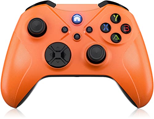Dinosoo Replacement Xbox Controller Wired, Upgraded Joystick Compatible Steam Games Windows 11/10/8/7 PC Controller compatible - color: Orange