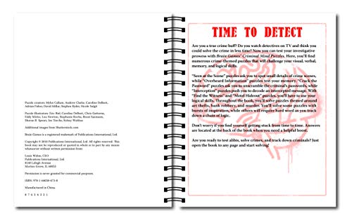 Brain Games - Criminal Mind Puzzles: Crime-Themed Brain Teasers | Visual, Verbal, Memory & Logic Puzzles | Spiral Bound Activity Book for Adults & Teens