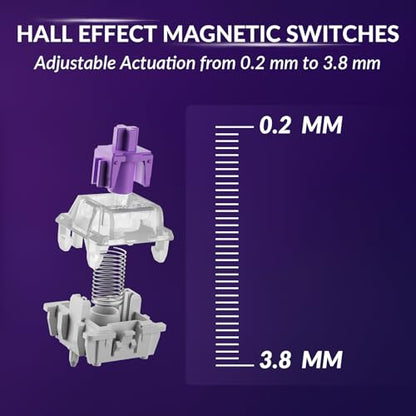 Keychron K10 HE Rapid Trigger Gaming Keyboard Wireless, Hall Effect Magnetic Switch Hot Swappable, 2.4 GHz/Bluetooth/Wired Adjustable Actuation, Full-Size Custom RGB for Mac Windows Linux - color: Nebula Switch