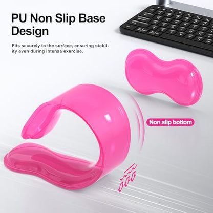 MOKURU Gel Keyboard and Mouse Wrist Rest Set, Comfort Ergonomic Wrist Support, for Wrist Pain Relief, Computer Keyboard Wrist Rest (Pink) - color: Pink
