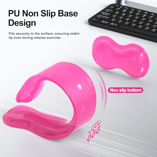 MOKURU Gel Keyboard and Mouse Wrist Rest Set, Comfort Ergonomic Wrist Support, for Wrist Pain Relief, Computer Keyboard Wrist Rest (Pink) - color: Pink