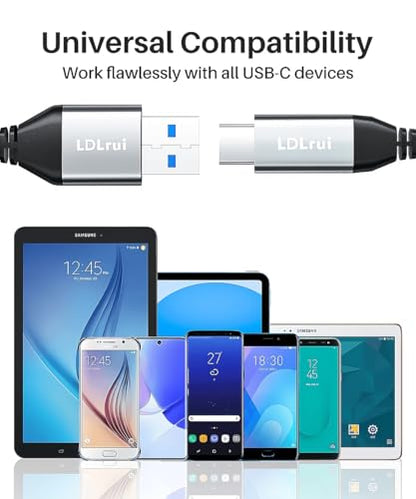 USB C Data Cable 10Gbps Sync 3ft, 3.2 Gen2 USB A to USB C 3.1A Fast Charging & High Speed Data Transfer Cable for iPhone 16/16 Pro Max/15 CarPlay, Samsung Galaxy S24/S23/S22/S21/S20 Android Auto - color: Black-and-White, size: 3FT