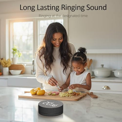 AVINIA Desk Timer for Productivity Magnetic Digital Kitchen Timer Rechargeable Fabric Mesh Cover 99 Mins Countdown/Count Up Stylish Efficana Konah Home Timmer for Cooking (Fabric Black) - color: Fabric Black