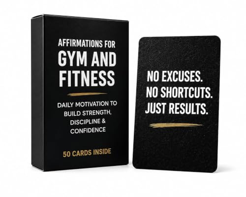 Gym & Fitness Affirmation Cards For Men Women Teens, 50 Daily Affirmations Deck for Motivational Workout Inspiration for Athletes Weightlifting - style: Gym & Fitness Affirmation