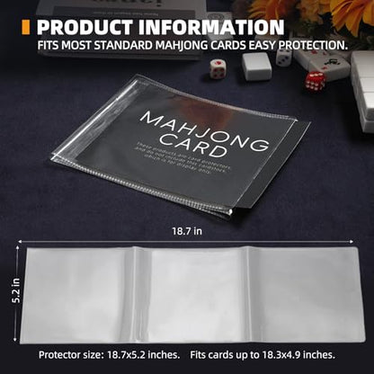 2025 Mahjong Card Sleeve Holder, Fit Large Print Size(6 1/8”x4 3/4”), Durable Protective Cover Holder, Clear Plastic Sleeves for American Mahjong Card, Mahjong Card Protector Set (Transparent -1Pack) - style: Transparent -1Pack