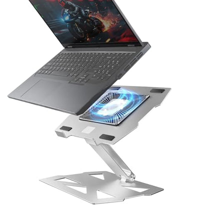 IMMOENUC Laptop Cooling Stand with Peltier Cooler Adjustable Height & Angle, Whisper-Quiet Aluminum Thermoelectric Cooler for 12-19 Inch Laptops, MacBook/Dell/HP/Lenovo Fast Cooling Notebook