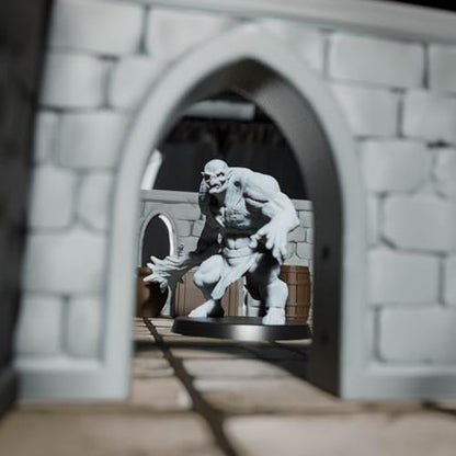 Dungeon Walls Modular DND Terrain Set - 48 Piece Tabletop Role-Playing Scenery - 28mm Scale, Includes Walls & Accessories - Perfect for Dungeons & Dragons, Pathfinder, & RPG Tabletop Games