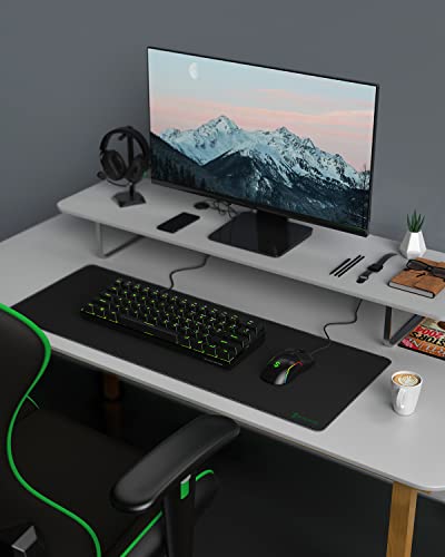Black Shark Gaming Mouse Pad Desk Mat (31.5” x 11.8” x 0.15”) Mousepad with Superfine Fiber Surface Smooth, Non-Slip Rubber Base, Office Decor for Gamers, Office, Desk Pad Manta P2 - size: Black(31.5" x 11.8")