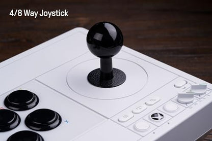 8Bitdo 2.4g Wireless Arcade Fight Stick with 3.5mm Audio Jack, Mic Mute Button & Joystick Mapping Button for Xbox Series X|S, Xbox One and Windows 10 - Officially Licensed (White) - color: White