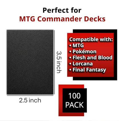 Card Sleeves – Perfect Fit for TCG, MTG, Giada Font of Hope & Angel Commander Decks - Premium Standard Card Sleeves for Magic The Gathering (Black) - color: Black