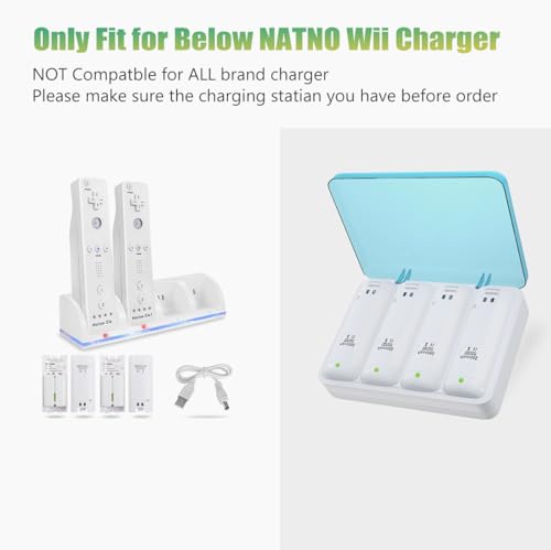 4-Pack Rechargeable Battery Packs for Wii and Wii U Remote Controller,High-Capacity Ni-MH Battery(2800mAh) Replacement for Nintendo Wii Remote Charging Station(Charger not Included)