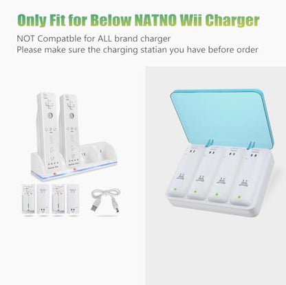 4-Pack Rechargeable Battery Packs for Wii and Wii U Remote Controller,High-Capacity Ni-MH Battery(2800mAh) Replacement for Nintendo Wii Remote Charging Station(Charger not Included)