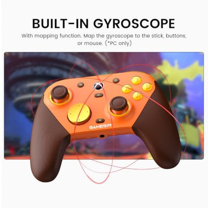 GameSir G7 Pro Wired Controller for Xbox One, Xbox Series X/S, Wireless PC Controller with TMR Sticks, Hall Effect Analog Triggers, 1000Hz Polling Rate with 3.5mm Audio Jack - Amber Flame