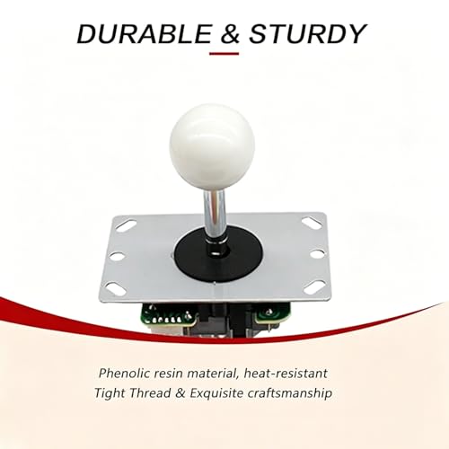2Pcs White Arcade Joystick Ball Top 35mm M6 Thread Replacement Joystick Knob for DIY Fight Stick, Home Arcade, Commercial Gaming Machine – PS & ABS Material 30g (White) - color: White