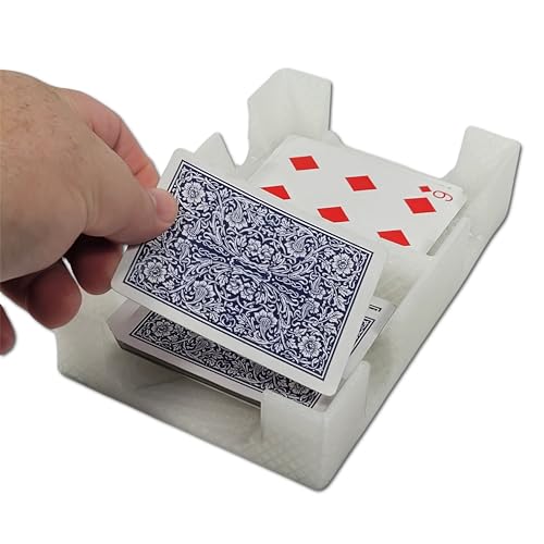 Revolving Two Deck Playing Card Tray for 1-2 Decks: Made in USA (Crystal) | Rotates 360°, Plastic, Holds up to 2 decks, Includes swivel turn table base, for Canasta, Rummy, UNO, Newt's Playing Cards - color: Crystal, size: 2 Deck
