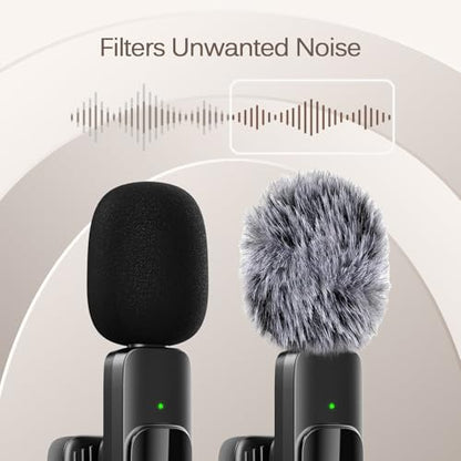 Professional Wireless Lavalier Lapel Microphone for iPhone, Mini Video Recording Mic for Interview Video Podcast Vlog YouTube & Livestream, Noise Reduction, Plug & Play (Lightning Port) - style: Lightning Port