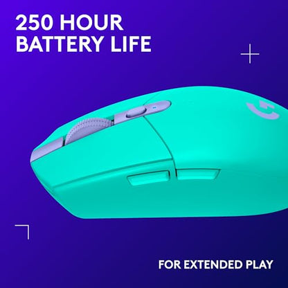 Logitech G305 Lightspeed Wireless Gaming Mouse - Mint | 12,000 DPI, Lightweight, 6 Programmable Buttons, 250h Battery, On-Board Memory, Compatible with PC and Mac - color: Mint, style: Classic
