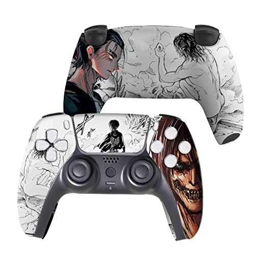 Attackk on Tittan Custom PS-5 Controller Wireless compatible with Play-Station 5 Console by BCB Controllers | Proudly Customized in USA with Permanent HYDRO-DIP Printing (NOT JUST A SKIN) (MODDED). - color: Attack On Tittan, size: Modded - Front & Back Pr