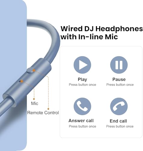 OneOdio A70 Bluetooth Over Ear Headphones, Wireless Headphones w/ 72H Playtime, Hi-Res, 3.5mm/6.35mm Wired Audio Jack for Studio Monitor & Mixing DJ Guitar AMP, Computer Laptop PC Tablet - Sky Blue - color: Sky Blue