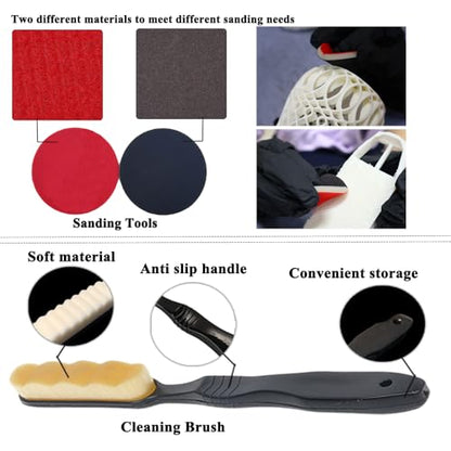 62PCS 3D Printer Tool Kit, 3D Post-Processing Accessories with Hand Drill, Deburring Tool, Cutter, Needle Files, Scrapers, Brushes, Tweezers, and Nozzle Cleaning Set for 3D Model Finishing - color: Black bag 62pcs