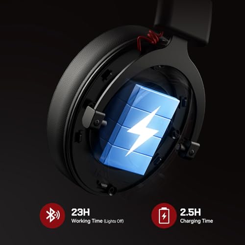 EKSA E900X 5.8G Wireless Gaming Headset with Micphone for PC PS4, PS5, Computer, Laptop - Dual Mic ENC Call Noise Cancelling Headphones - 7.1 Srround Sound - Over Ear Headphones for TV, Music, Meeting - color: 5.8G Wireless Black
