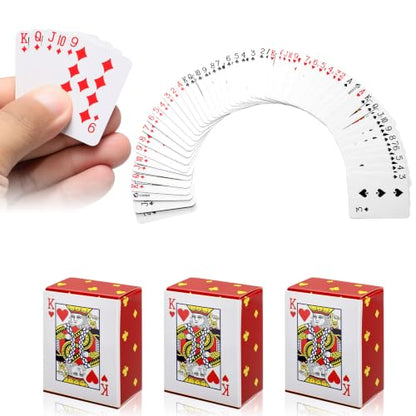 3 Pack Small Deck of Cards, Fun & Portable Smal Playing Cards for Travel, Camping, Parties, Cute & Durable 1.18 x 1.57 Inch Deck, Perfect for Game Nights with Friends & Family