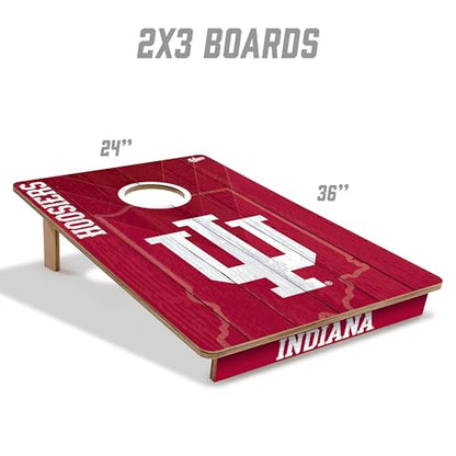 YouTheFan NCAA 2’ x 3’ Wood Cornhole Game with Logo Bags - color: Indiana Hoosiers